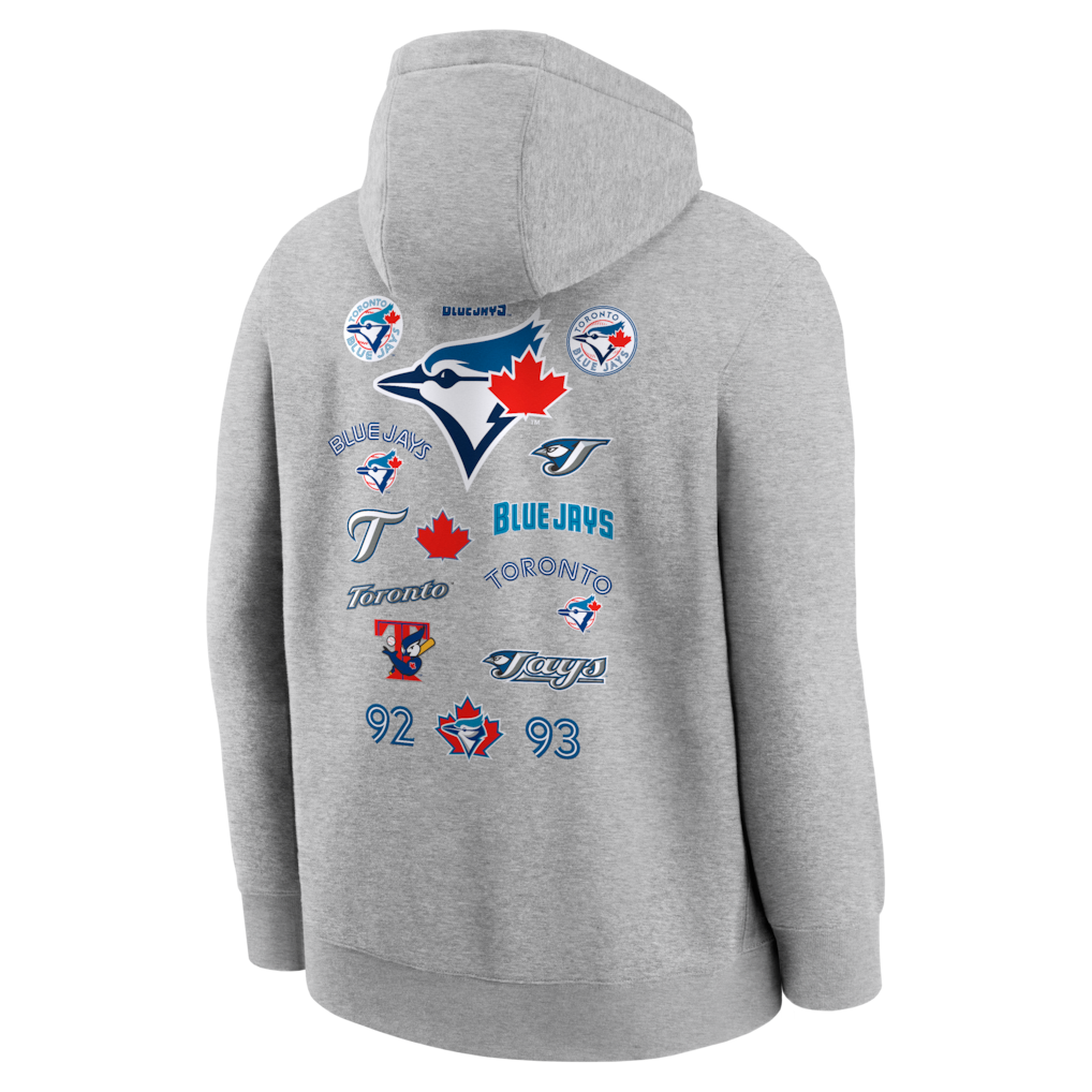 Toronto Blue Jays MLB Nike Men's Dark Grey Heather 50th Anniversary Ballpark Legend Pullover Hoodie