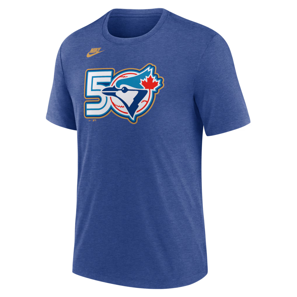 Toronto Blue Jays MLB Nike Men's Royal Blue 50th Anniversary Vintage T-Shirt