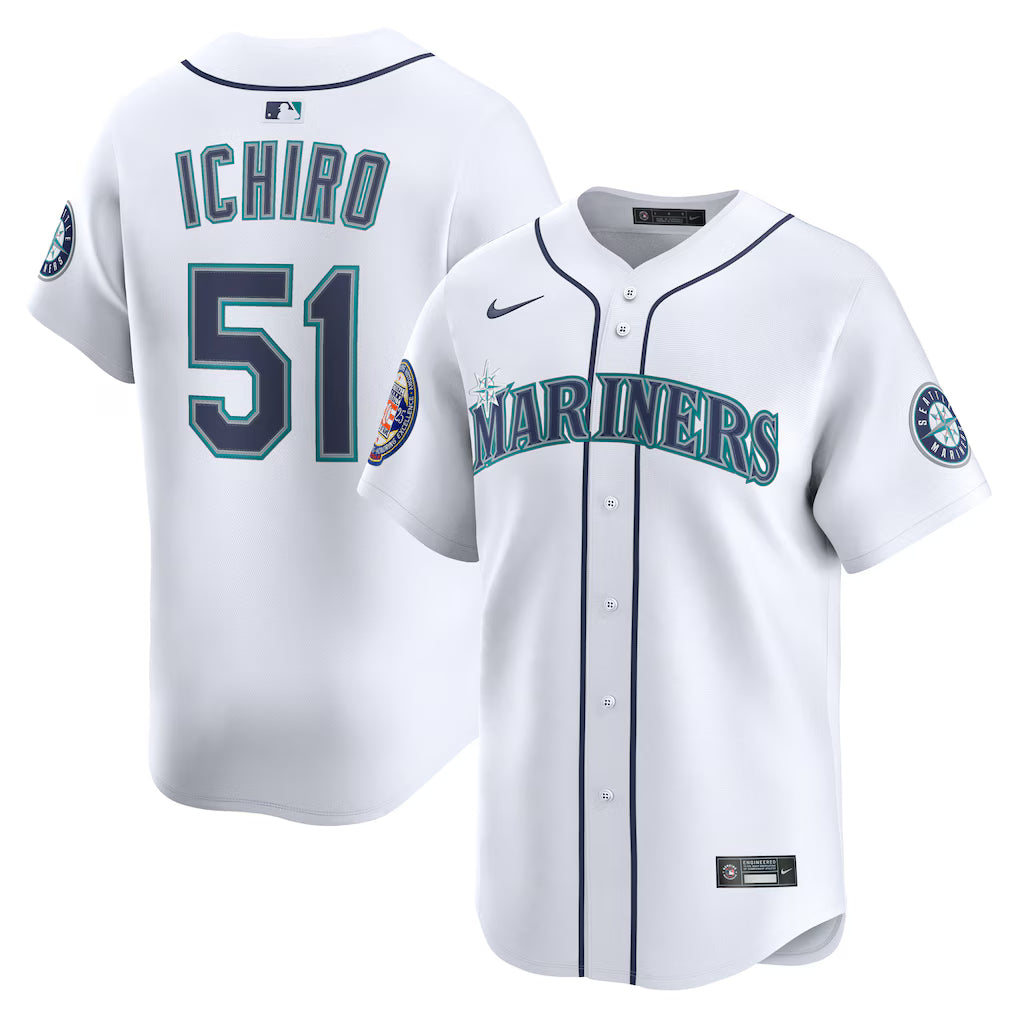 Ichiro Suzuki Seattle Mariners MLB Nike Men's White National Baseball Hall of Fame Home Replica Jersey