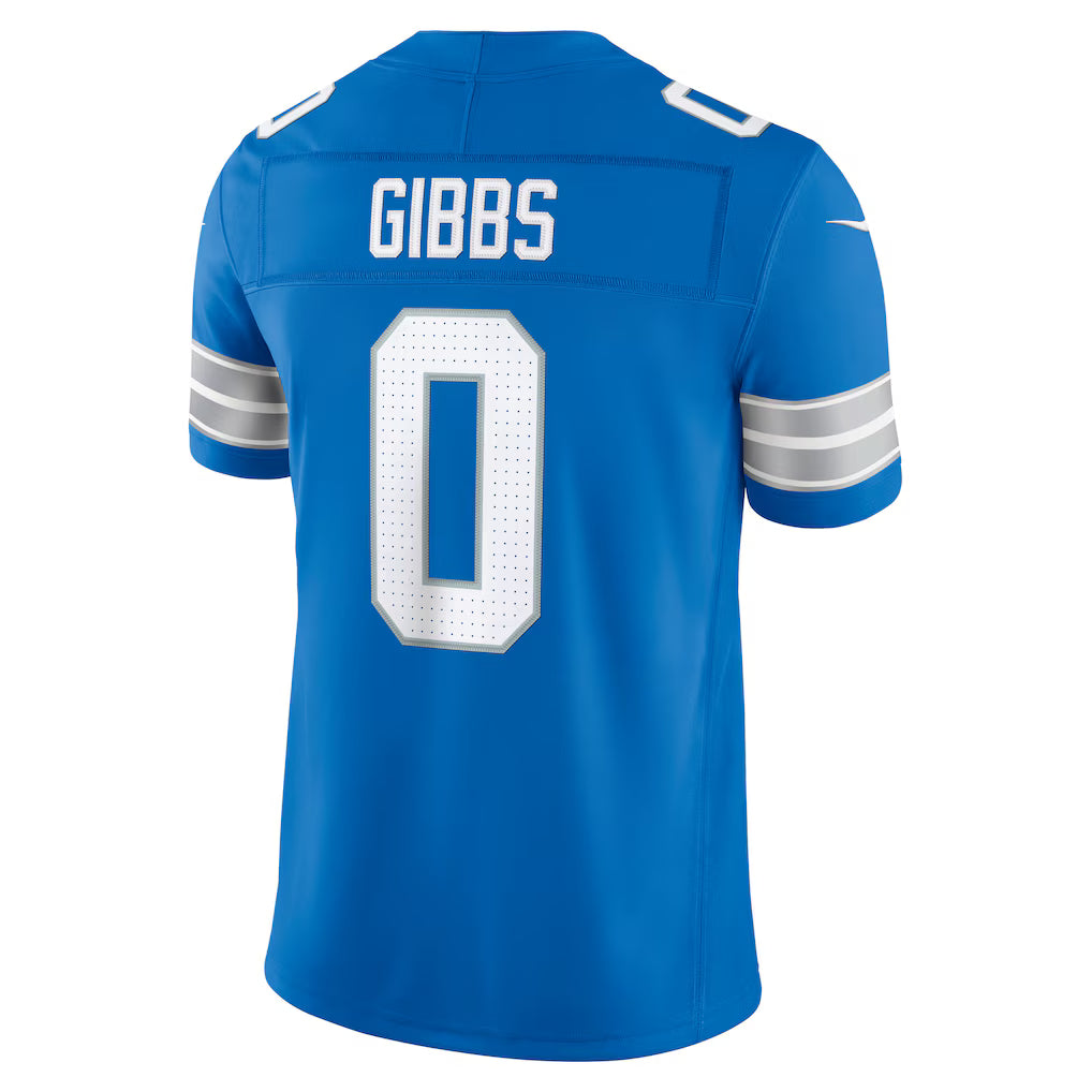 Jahmyr Gibbs Detroit Lions NFL Nike Men's Blue Spark Vapor F.U.S.E. Limited Player Sewn Jersey