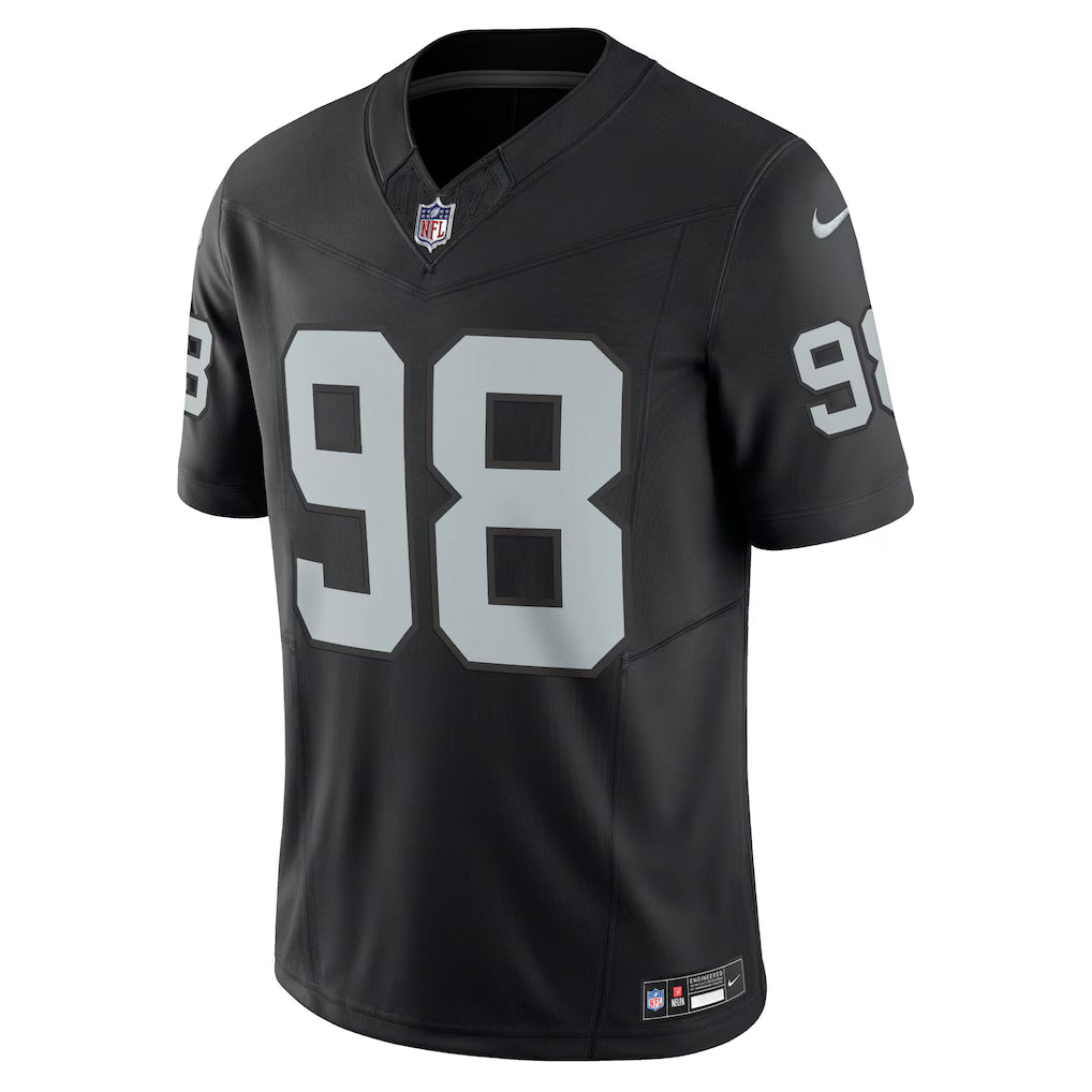 Maxx Crosby Las Vegas Raiders NFL Nike Men's Black Vapor F.U.S.E. Limited Player Sewn Jersey