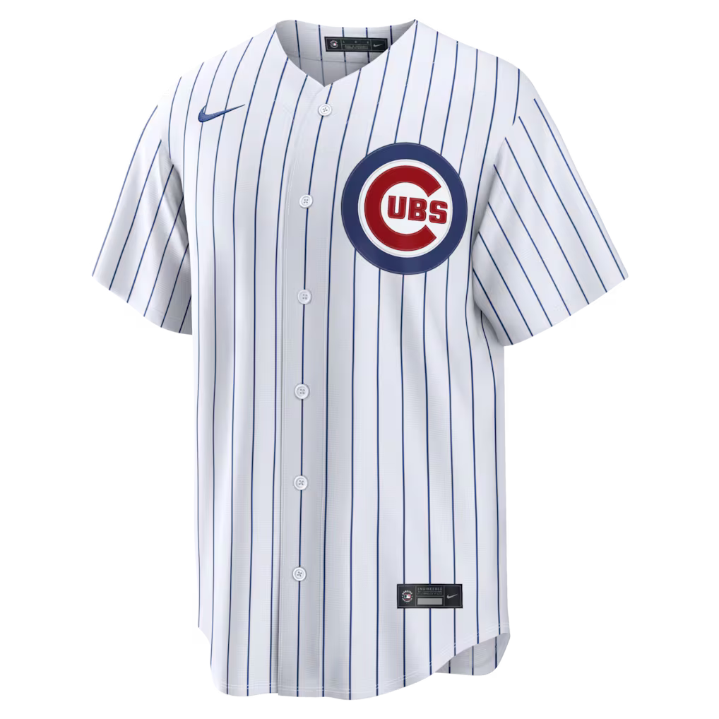 Chicago Cubs MLB Nike Men's White Pinstripe Home Replica Jersey
