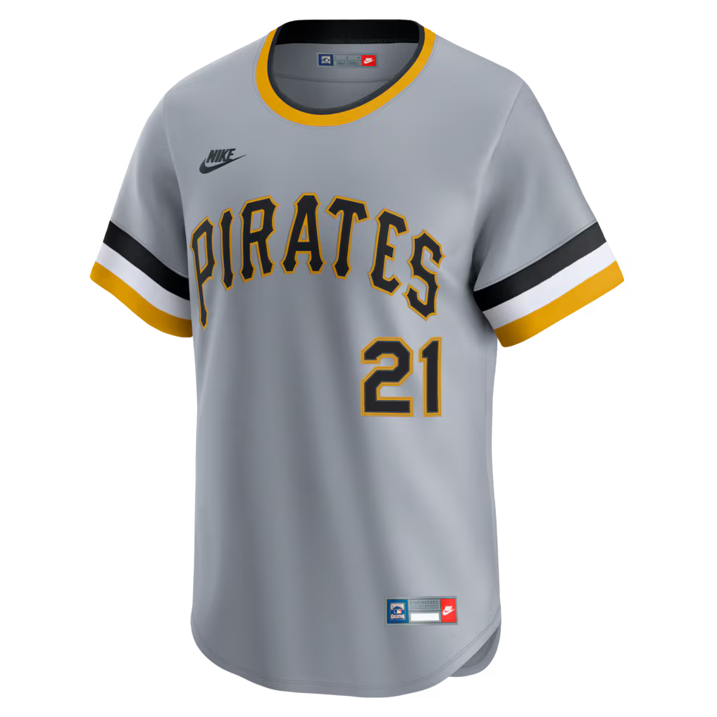 Roberto Clemente Pittsburgh Pirates MLB Nike Men's Grey Cooperstown Limited Player Jersey