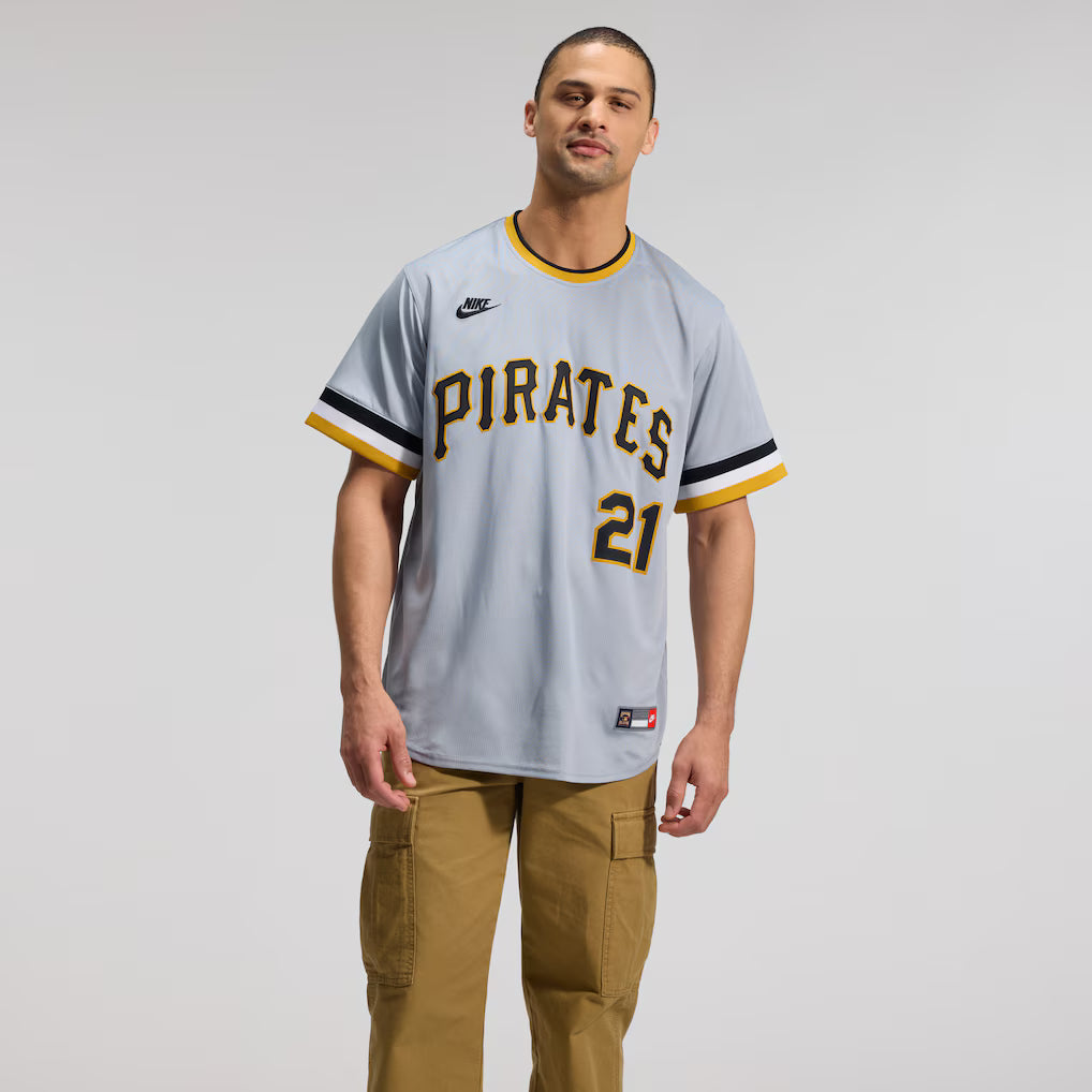 Roberto Clemente Pittsburgh Pirates MLB Nike Men's Grey Cooperstown Limited Player Jersey