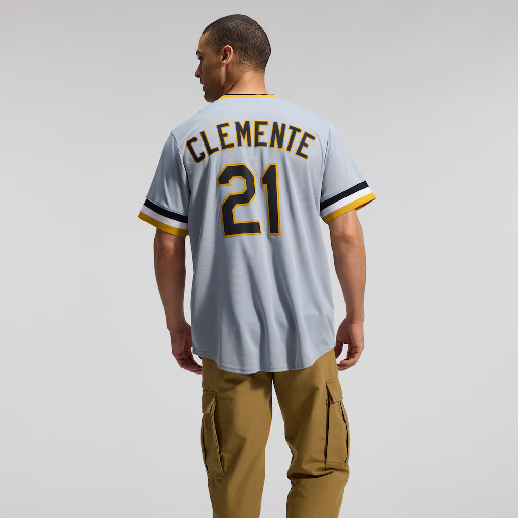 Roberto Clemente Pittsburgh Pirates MLB Nike Men's Grey Cooperstown Limited Player Jersey