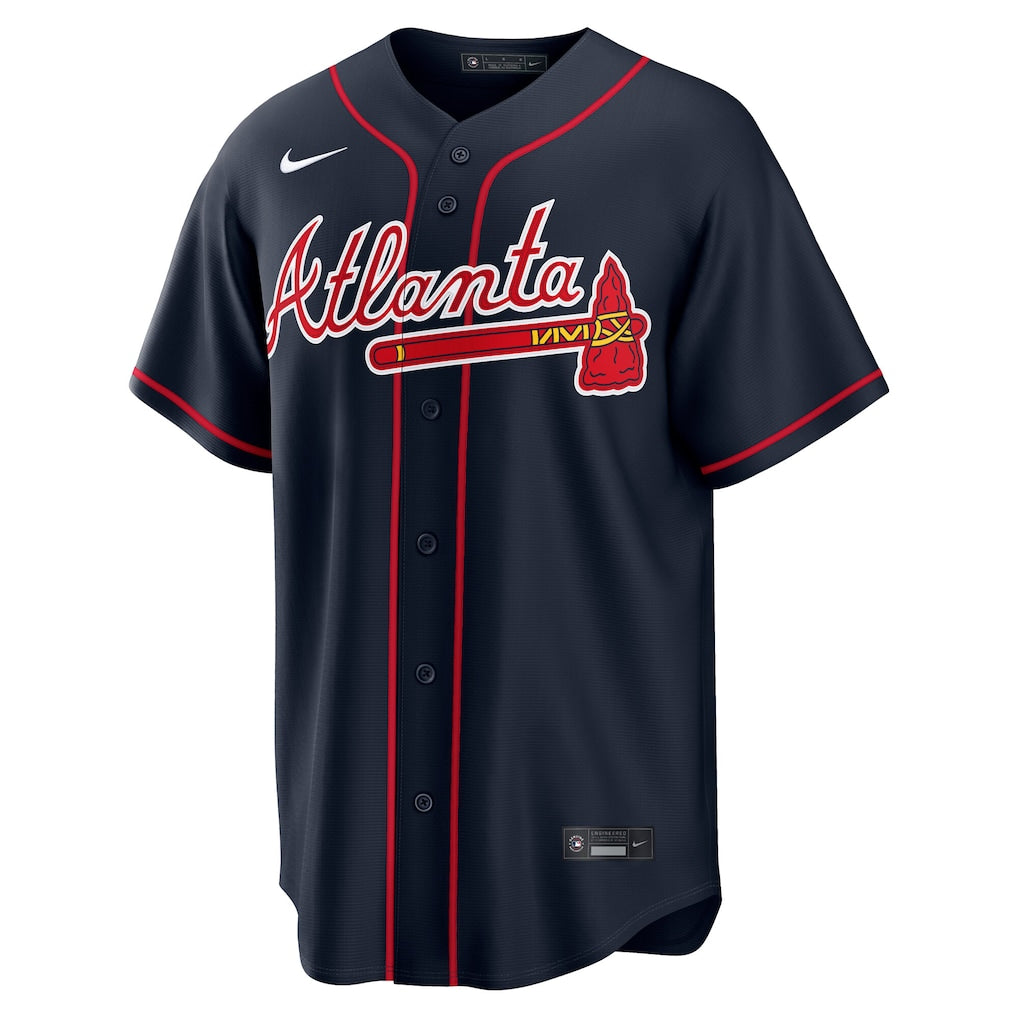 Atlanta Braves MLB Nike Men's Navy Alternate Replica Jersey
