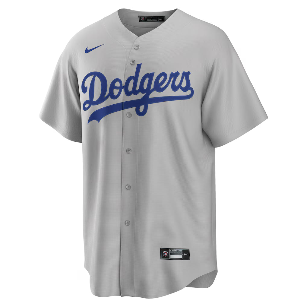 Los Angeles Dodgers MLB Nike Men's Cloud Grey Road Replica Jersey