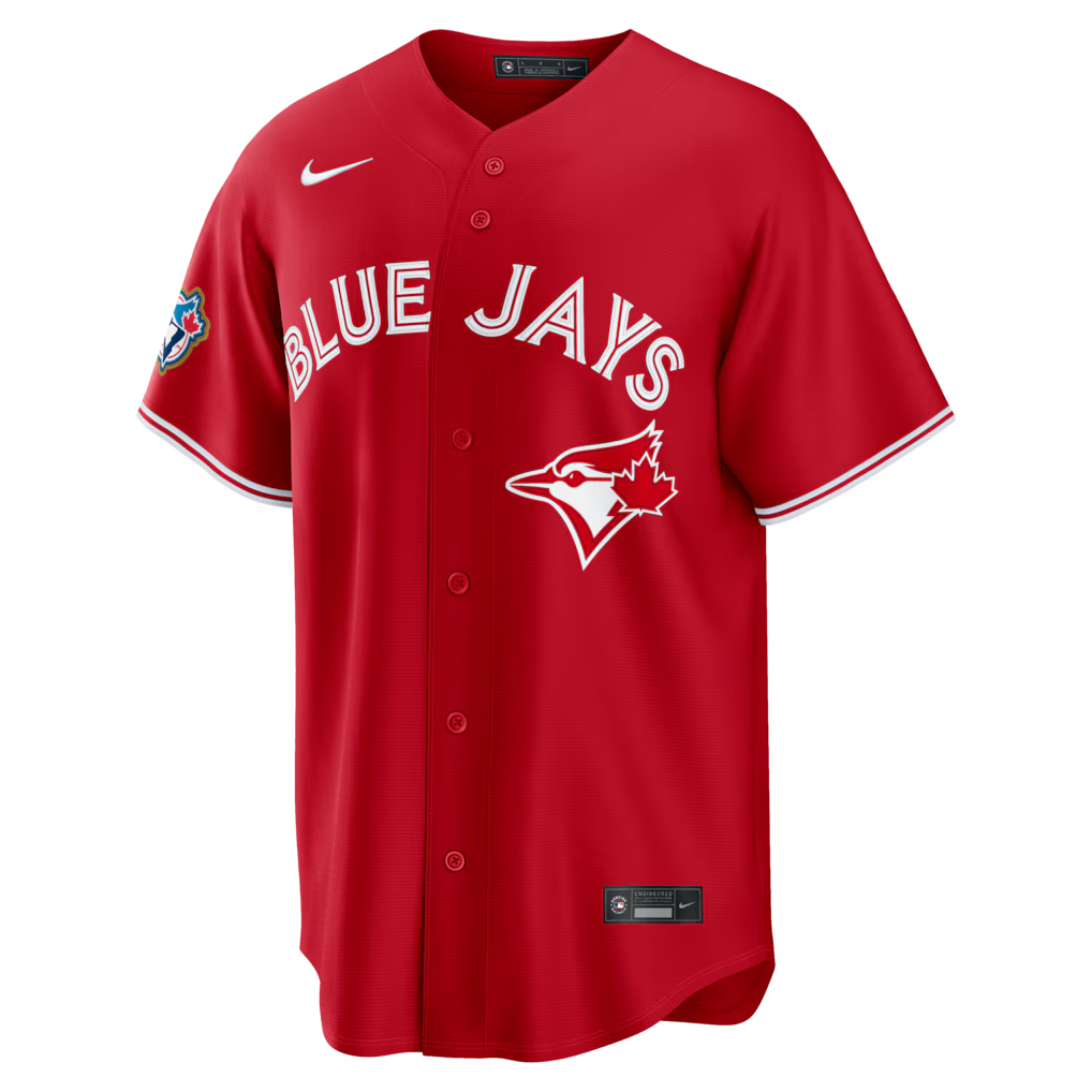 Toronto Blue Jays MLB Nike Men's Sports Red Alternate 50th Season Patch Stadium Jersey