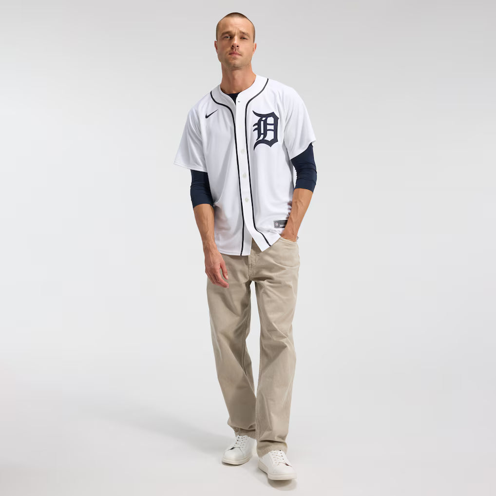 Detroit Tigers MLB Nike Men's White Home Limited Jersey
