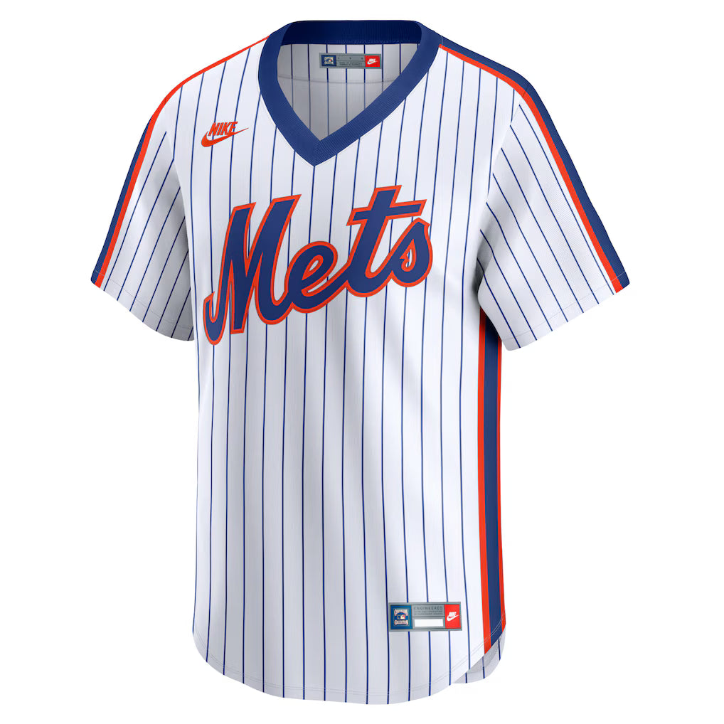 New York Mets MLB Nike Men's White Cooperstown Collection Limited Jersey