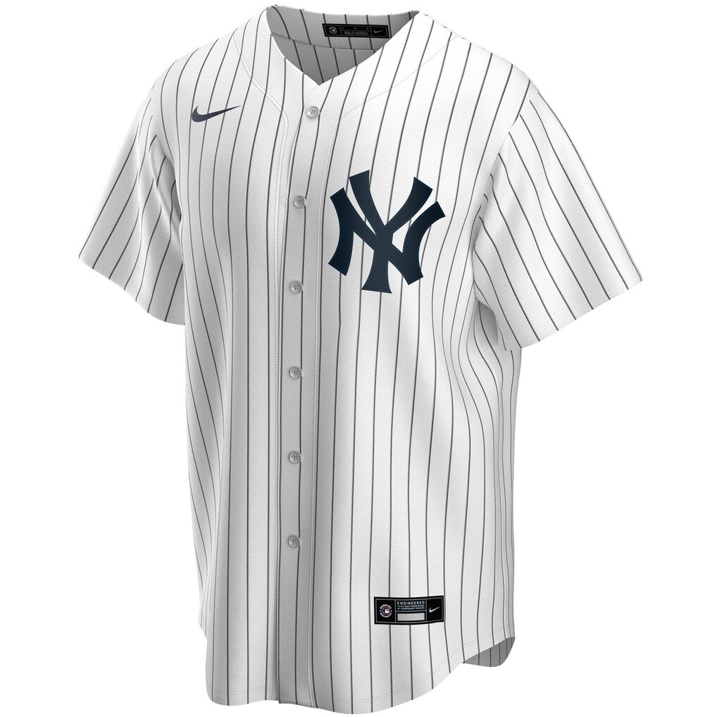New York Yankees MLB Nike Men's White Pinstripe Home Replica Jersey