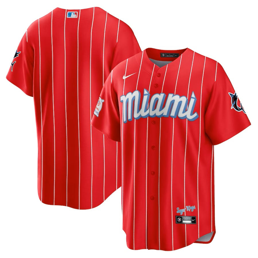 Miami Marlins MLB Nike Men's Red 2023 City Connect Replica Jersey