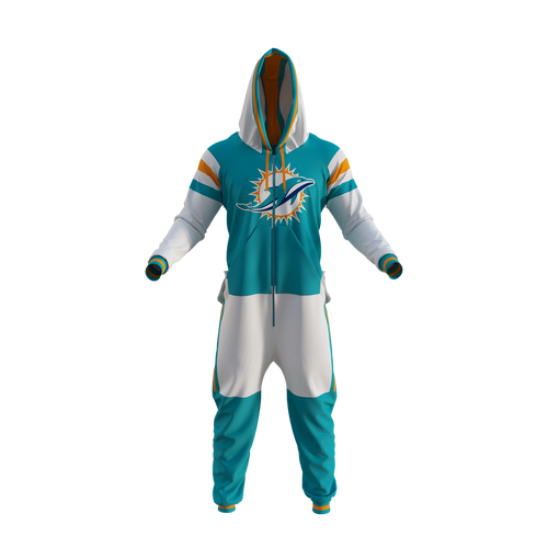 Miami Dolphins NFL Hockey Sockey Men's Aqua Team Uniform Onesie