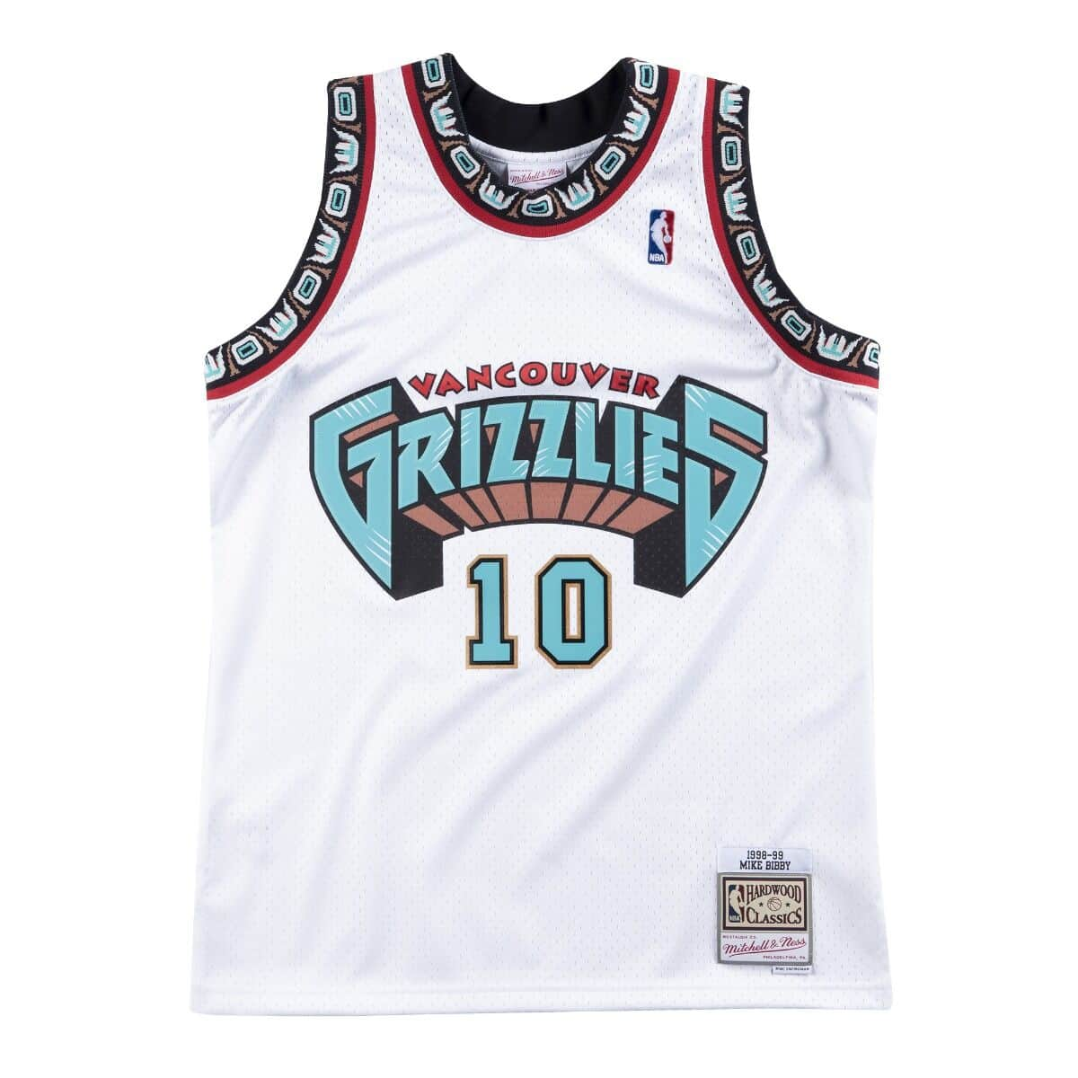 Mike Bibby Vancouver Grizzlies NBA Mitchell & Ness Men's White 1998-99 Hardwood Classics Swingman Jersey