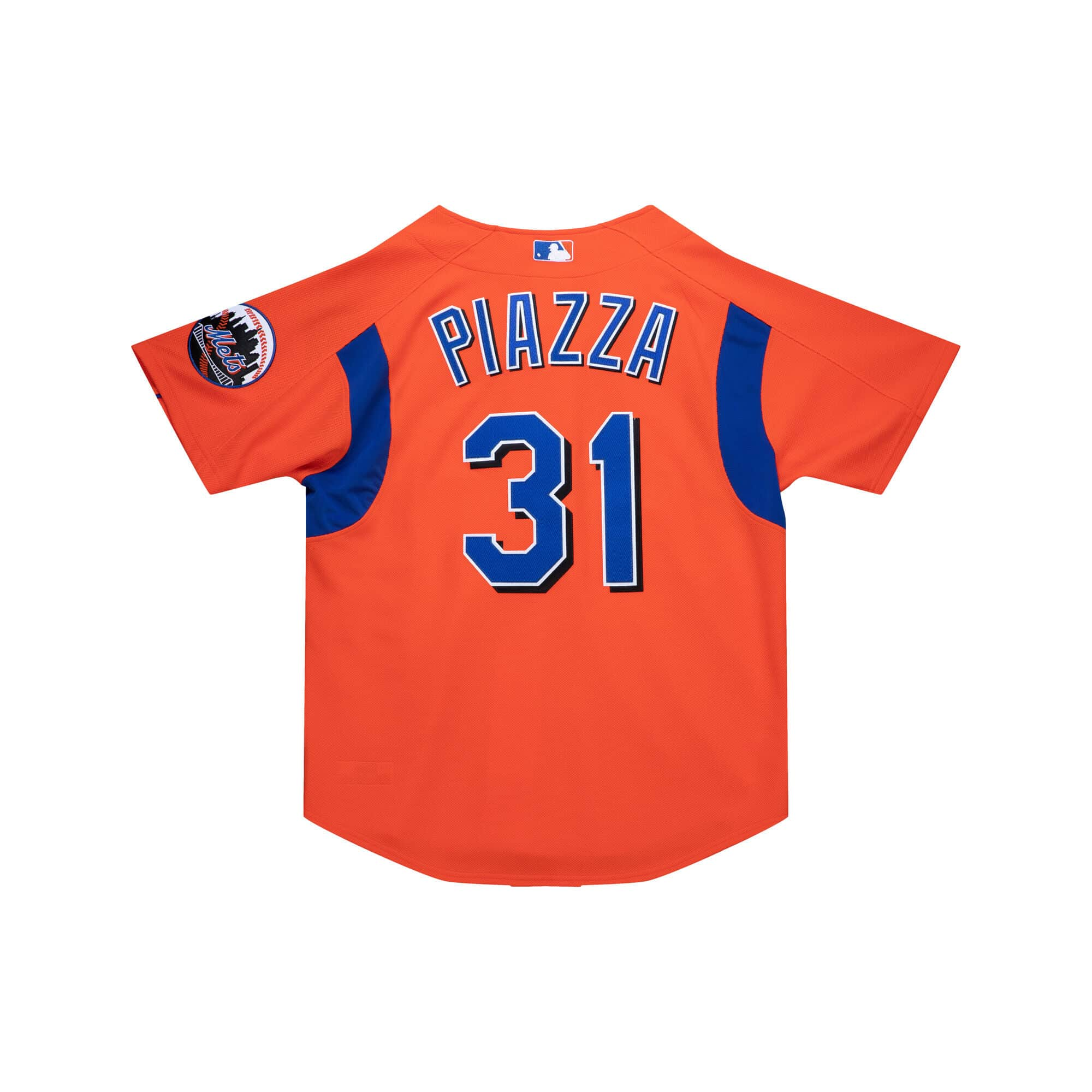 Mike Piazza New York Mets MLB Mitchell & Ness Men's Orange 2004 Authentic BP Jersey