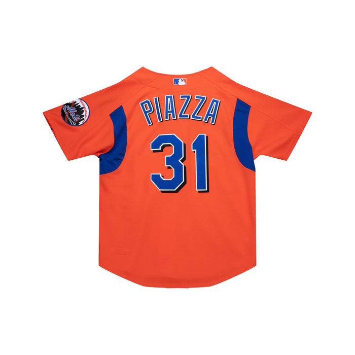 Mike Piazza New York Mets MLB Mitchell & Ness Men's Orange 2004 Authentic BP Jersey