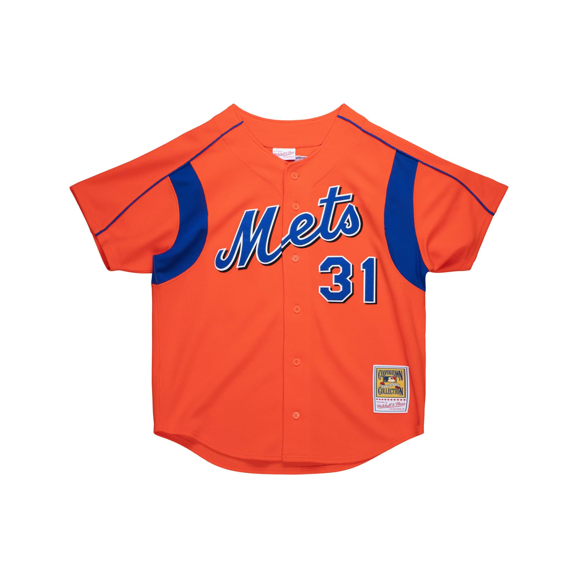 Mike Piazza New York Mets MLB Mitchell & Ness Men's Orange 2004 Authentic BP Jersey