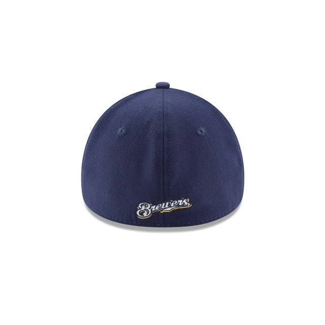 Milwaukee Brewers MLB New Era Men's Navy 39Thirty Team Classic Stretch Fit Hat