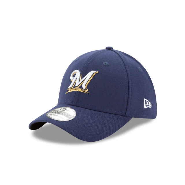 Milwaukee Brewers MLB New Era Men's Navy 39Thirty Team Classic Stretch Fit Hat