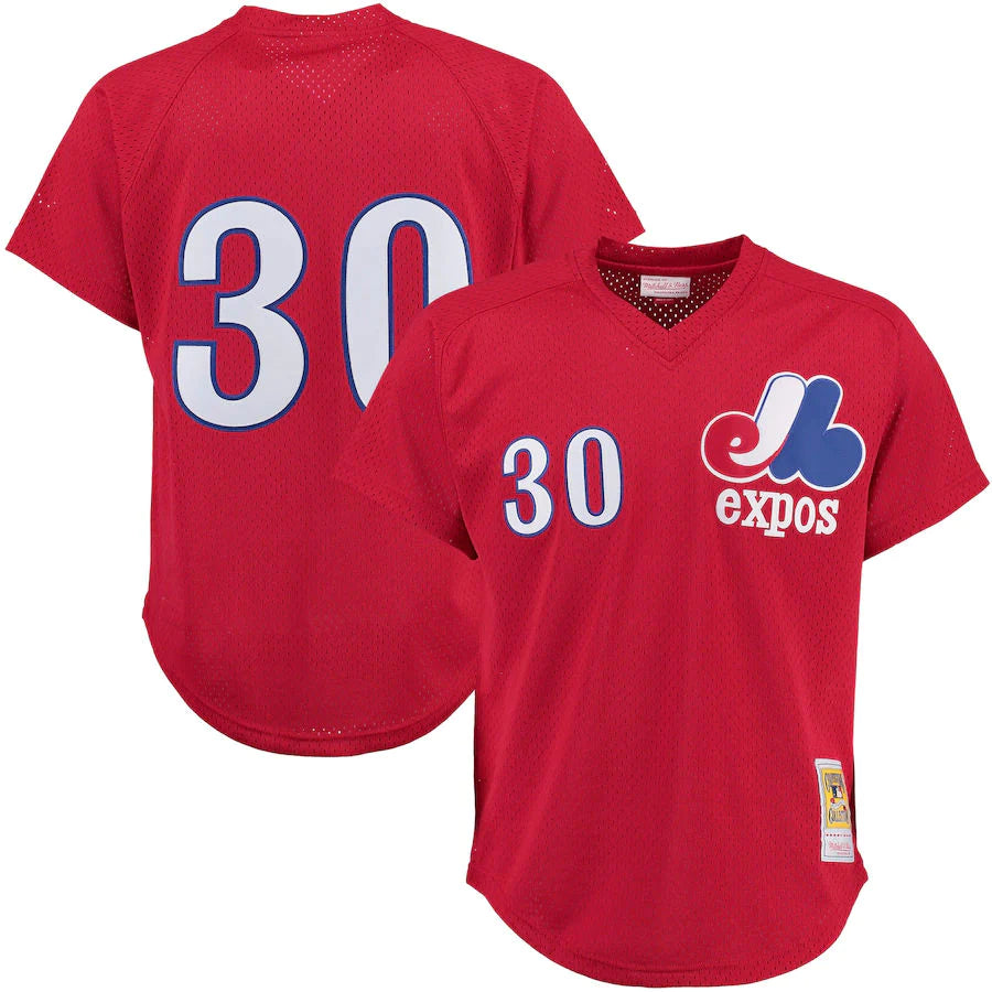 Tim Raines Montreal Expos MLB Mitchell & Ness Men's Red Authentic BP Jersey