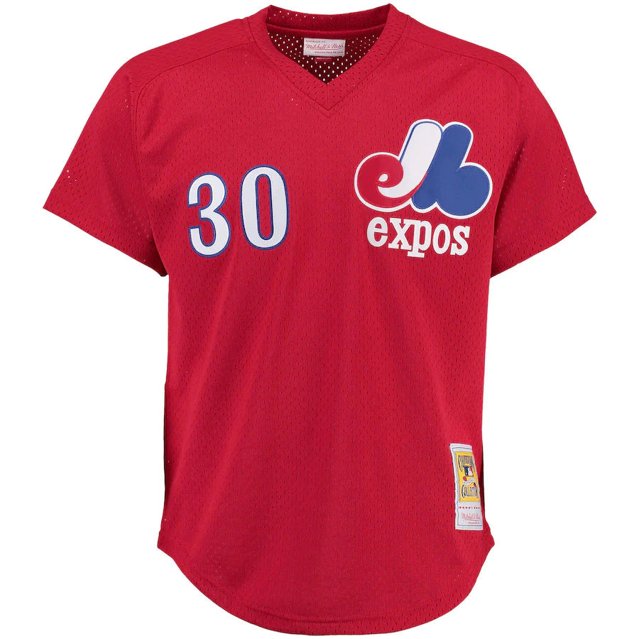 Tim Raines Expos de Montréal MLB Mitchell & Ness Maillot BP authentique rouge pour hommes