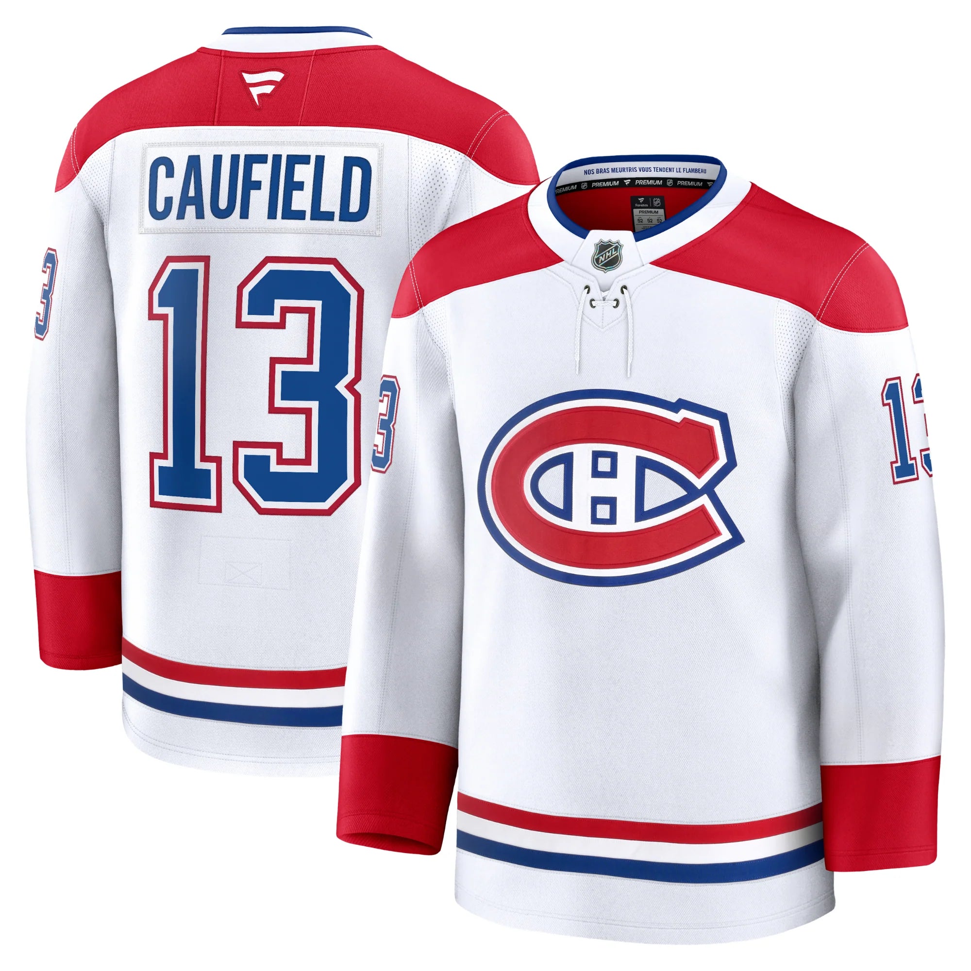 Cole Caufield Montreal Canadiens NHL Fanatics Branded Men's White Pro-Stitched Premium Jersey