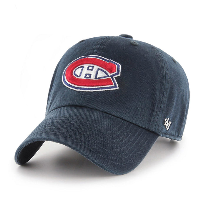 Montreal Canadiens NHL 47 Brand Men's Navy Clean Up Adjustable Hat
