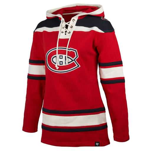 Montreal Canadiens NHL 47 Brand Women's Red Heavyweight Lace Up Hoodie