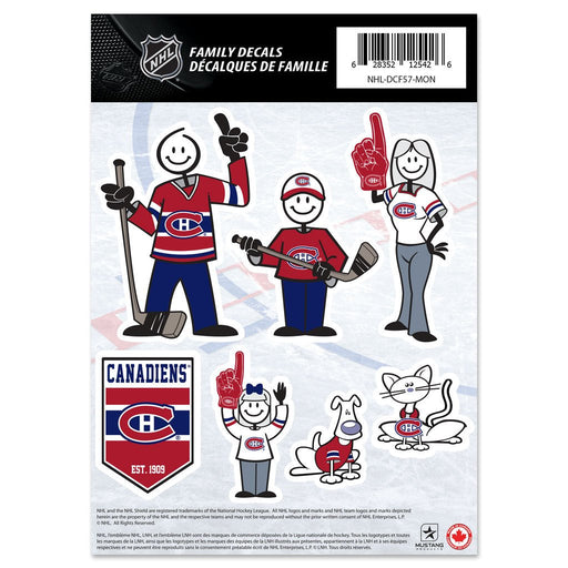 Montreal Canadiens NHL 5"x7" Team Family Decal Set