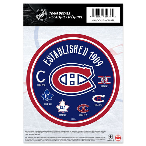 Montreal Canadiens NHL 5"x7" Team Heritage Decal
