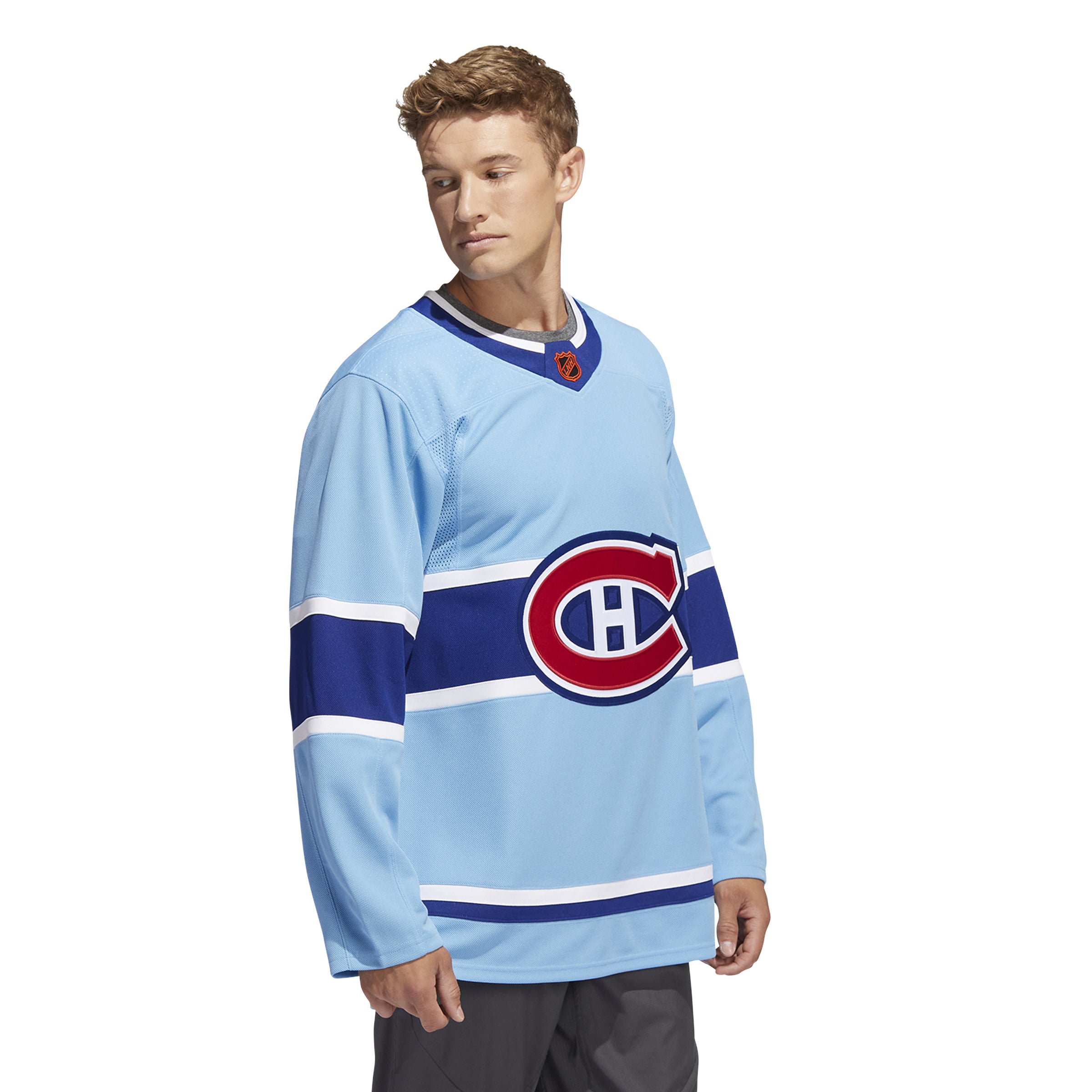 Montreal Canadiens NHL Adidas Men's Light Blue Adizero 2022/23 Reverse Retro 2.0 Authentic Pro Jersey