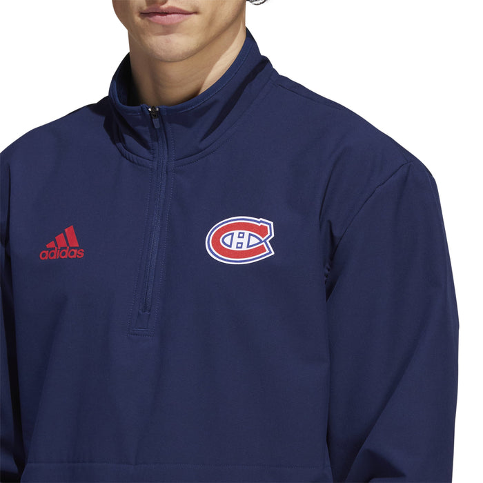 Montreal Canadiens NHL Adidas Men's Navy 1/4 Zip Lightweight Jacket