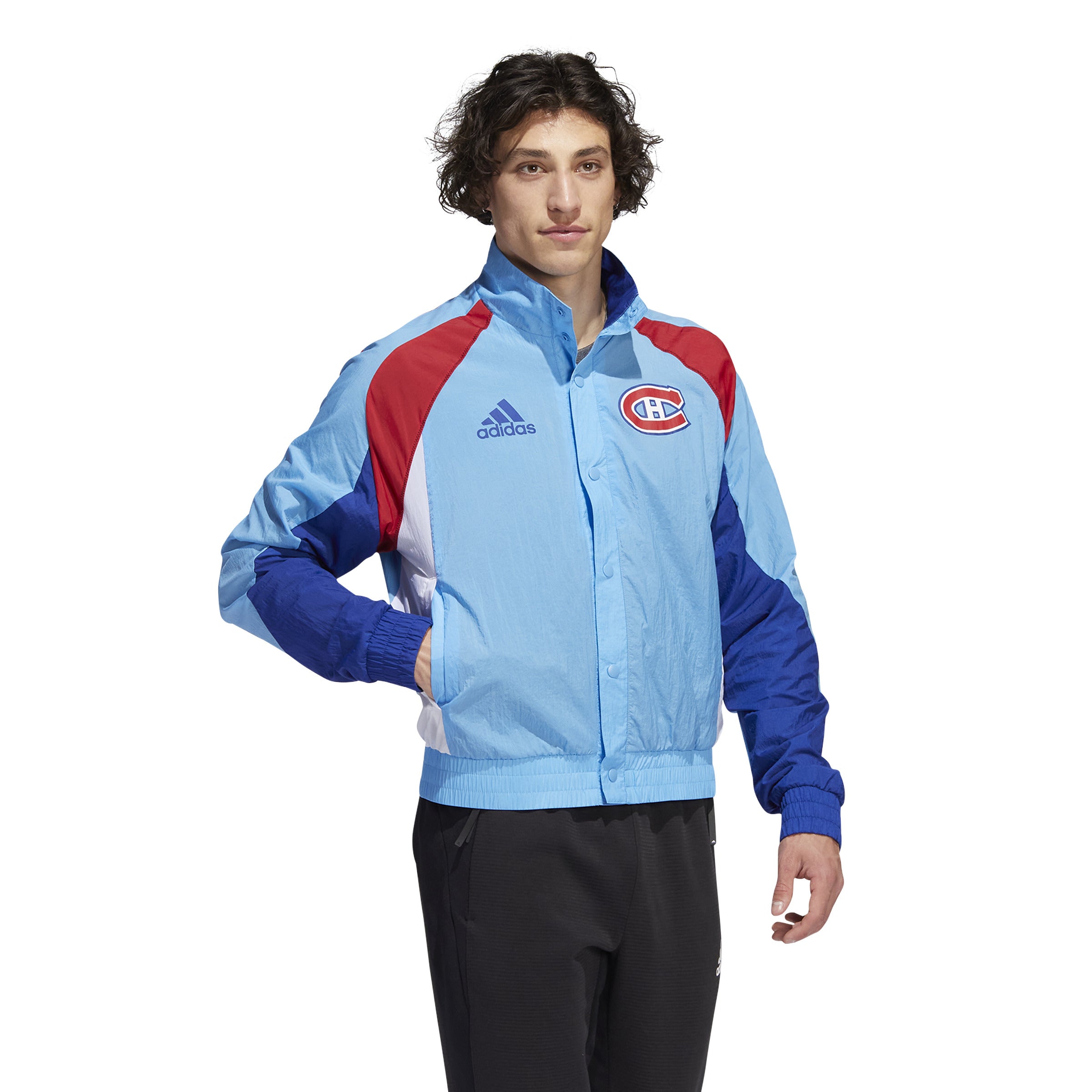 Montreal Canadiens NHL Adidas Men's Sky Blue Reverse Retro 2.0 Lightweight Jacket