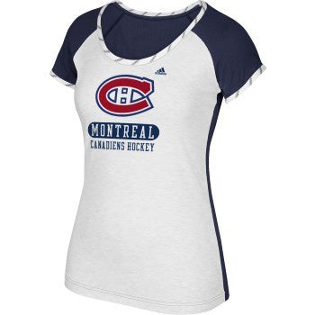 Montreal Canadiens NHL Adidas Women's White Constructed T-Shirt