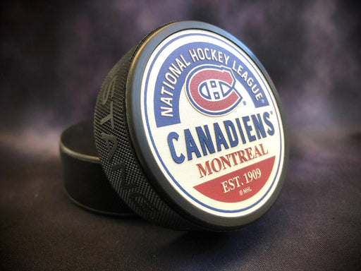 Montreal Canadiens NHL Block Textured Hockey Puck