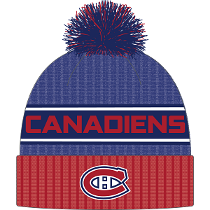 Montreal Canadiens NHL Fanatics Branded Men's Blue/Red Beanie Cuff Knit Pom