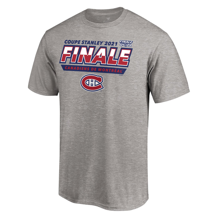 Montreal Canadiens NHL Fanatics Branded Men's Grey 2021 Stanley Cup Final High Sticking Roster T-Shirt