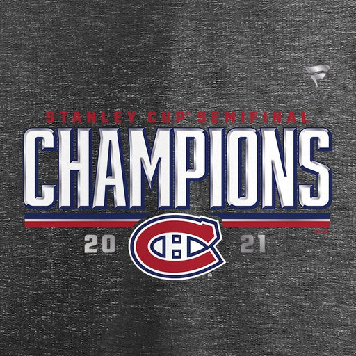 Montreal Canadiens NHL Fanatics Branded Men's Grey 2021 Stanley Cup Semifinal Champions Locker Room T-Shirt