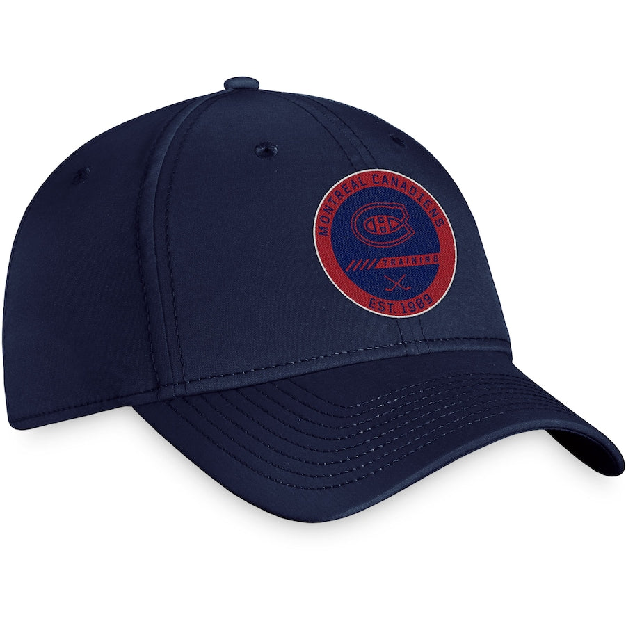 Montreal Canadiens NHL Fanatics Branded Men's Navy Authentic Pro Training Camp Stretch Fit Hat