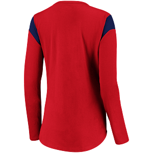 Montreal Canadiens NHL Fanatics Branded Women's Red Iconic Bi-Blend Lace Up Long-sleeve Shirt