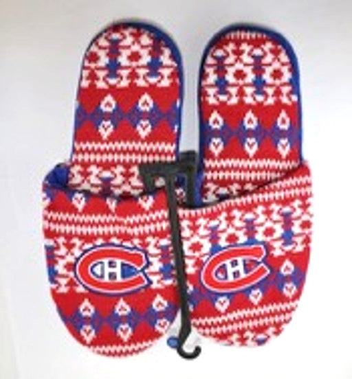 Montreal Canadiens NHL FOCO Men's Aztec Knit Slippers