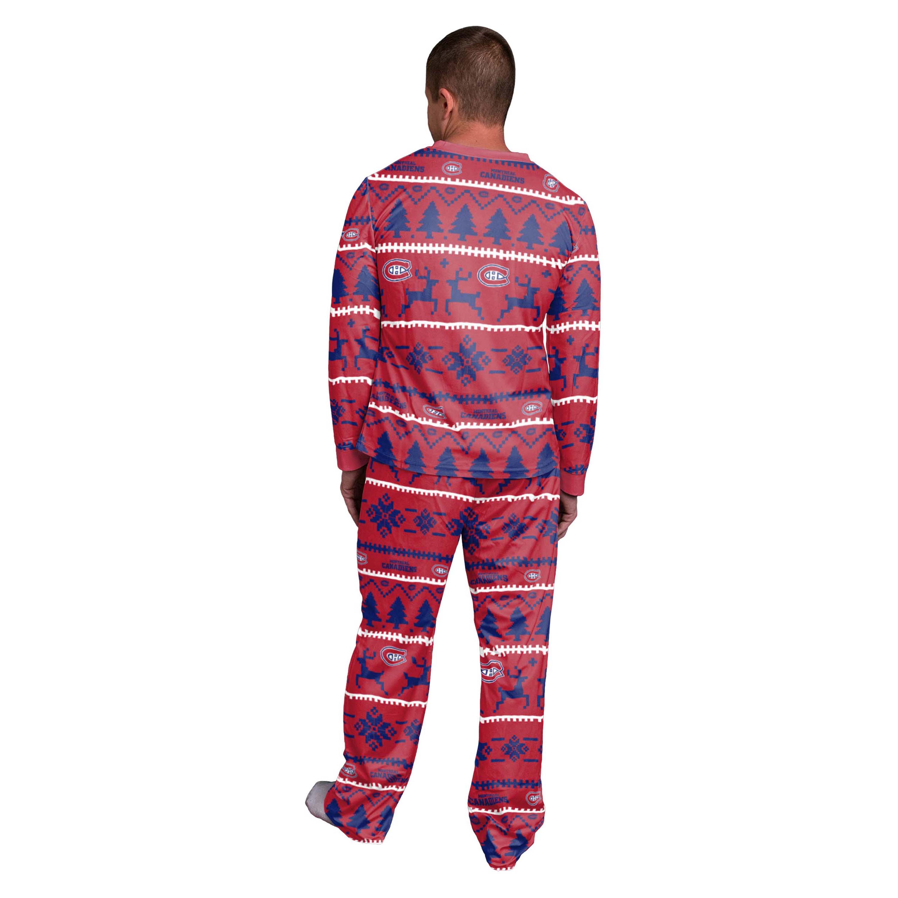 Montreal Canadiens NHL FOCO Men's Red Crew Neck Pajama Set