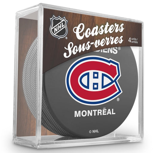 Montreal Canadiens NHL Inglasco 4 Pack Puck Coaster Set