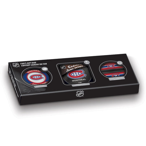 Montreal Canadiens NHL Inglasco Fan Gift Box Puck & Coaster Set