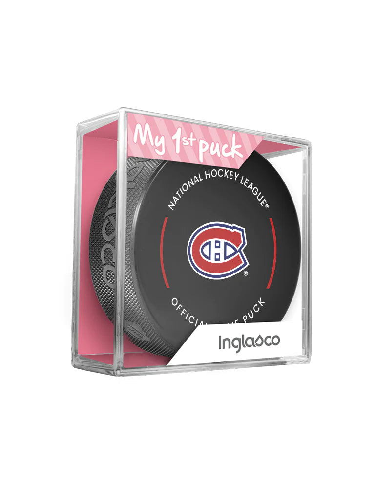 Montreal Canadiens NHL Inglasco Fan Is Born Official Game Hockey Puck