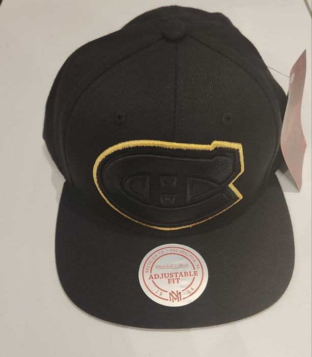 Montreal Canadiens NHL Mitchell & Ness Men's Black/Gold Coin Snapback