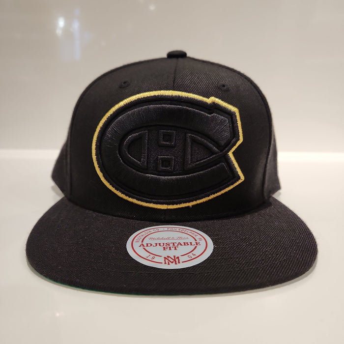 Montreal Canadiens NHL Mitchell & Ness Men's Black/Gold Coin Snapback