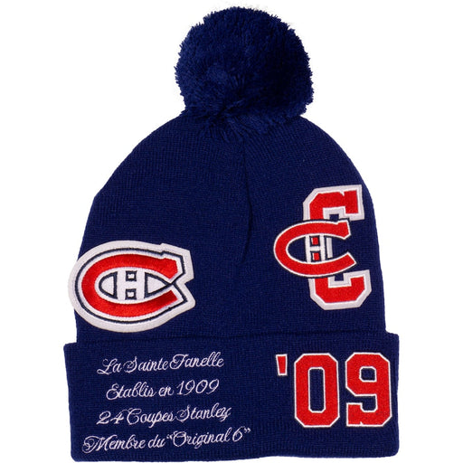 Montreal Canadiens NHL Mitchell & Ness Men's Navy Graduation Cuff Pom Knit Hat
