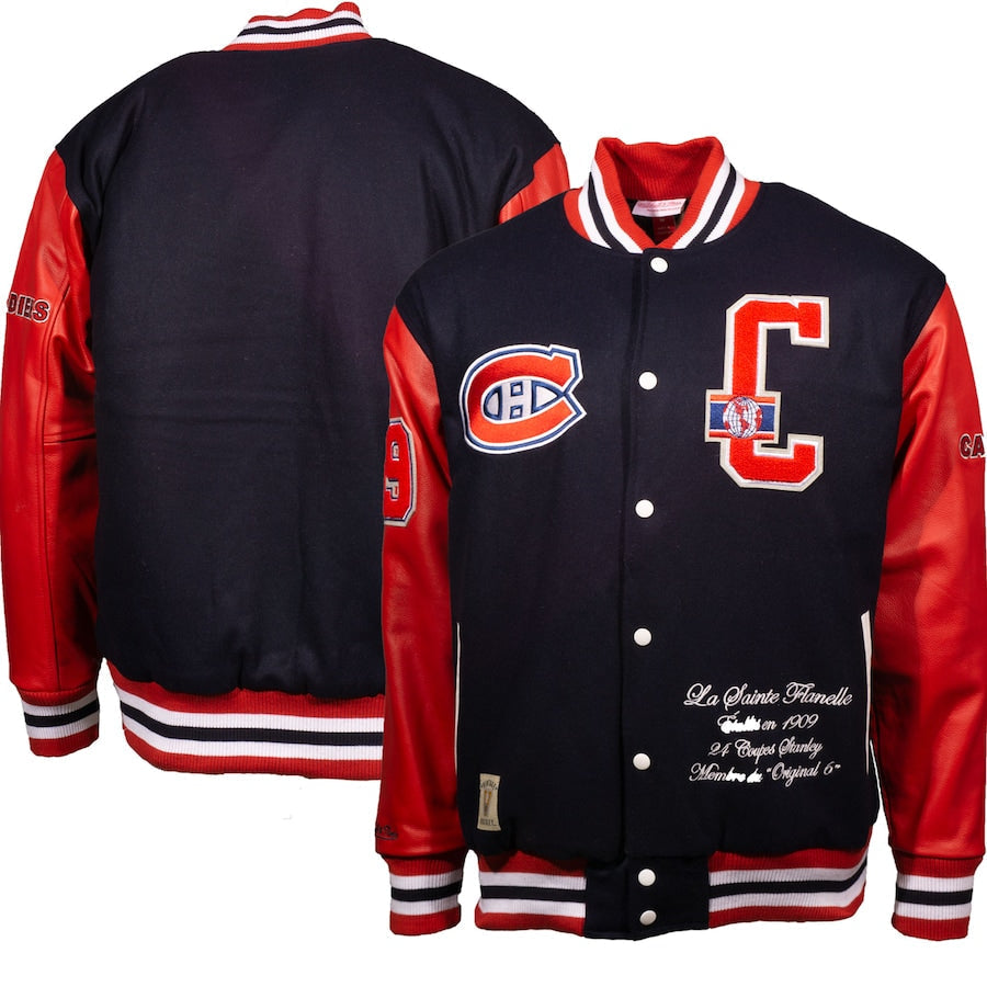 Montreal Canadiens NHL Mitchell & Ness Men’s Navy/Red Varsity Jacket