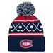Montreal Canadiens NHL Outerstuff Kids Red Face Off Cuff Pom Knit Hat